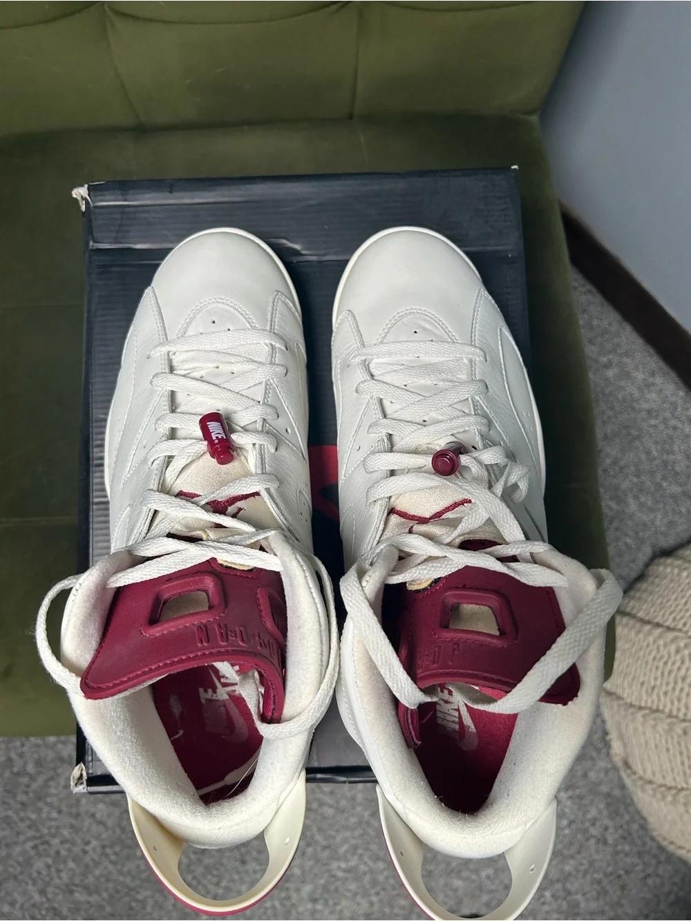 Jordan White and Pink High-Top Sneakers